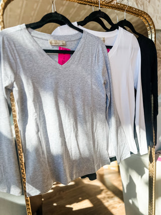 Basic V Neck Long Sleeve Top