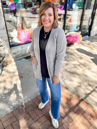 Easy Layers Waffle Cardigan