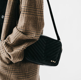 Black Quilted Camera Crossbody