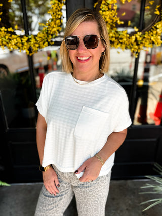 White Sutton Textured Top