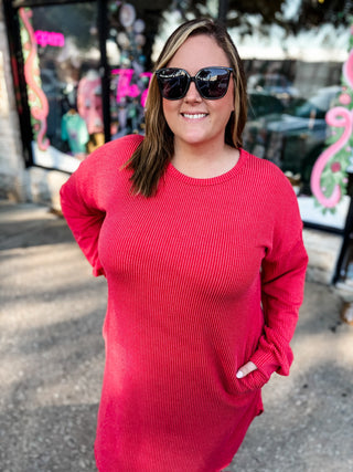 Long Sleeve Ribbed Dress | Multiple Colors