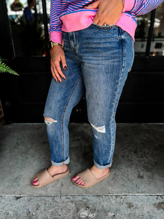 Billie Rigid Magic Boyfriend Classic Stone Blue Jean | Judy Blue
