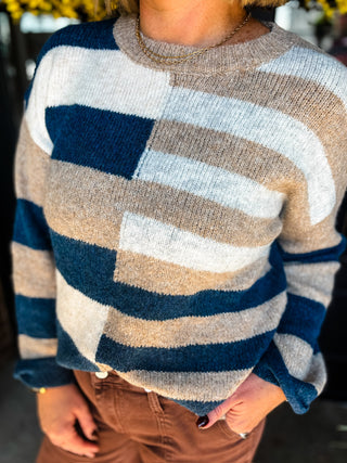 Blue Aspen Colorblock Sweater