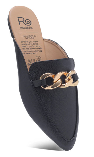 Black Downtown Girl Mule | Rollasole