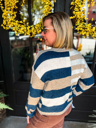 Blue Aspen Colorblock Sweater
