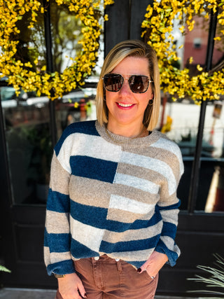 Blue Aspen Colorblock Sweater