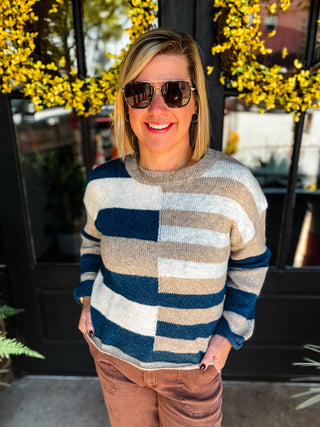 Blue Aspen Colorblock Sweater