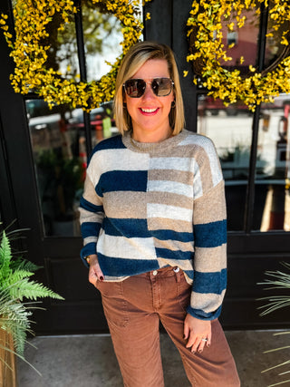 Blue Aspen Colorblock Sweater