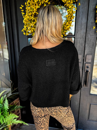 Relaxed Split Neck Sweater