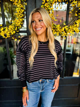 Open Back At It Stripe Top