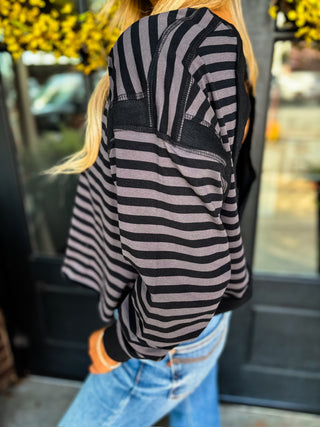Open Back At It Stripe Top
