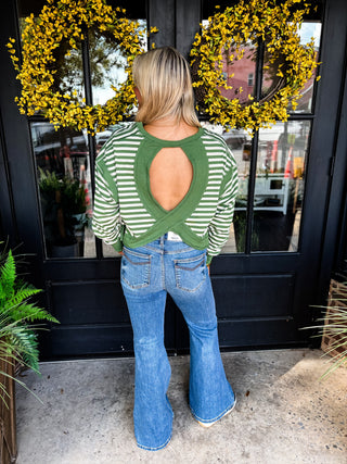 Open Back At It Stripe Top