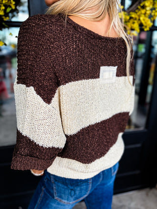 Harper Stripe Split Neck Sweater