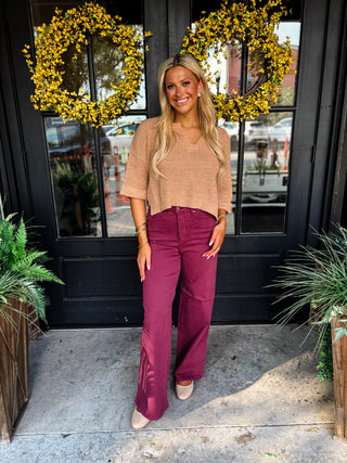 Lux Boysenberry Retro Wide Jeans | Judy Blue