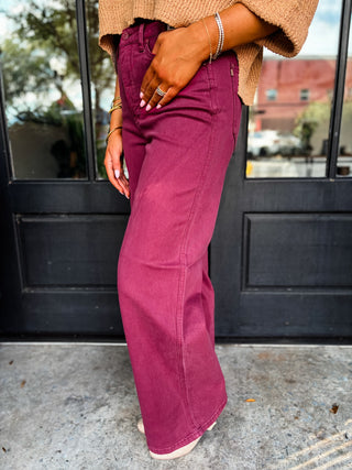 Lux Boysenberry Retro Wide Jeans | Judy Blue