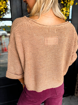 Relaxed Split Neck Sweater