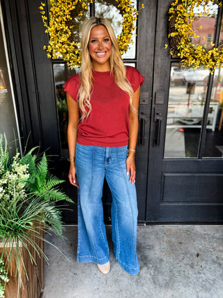 Liza Classic Fade Palazzo Pintuck Jeans | Judy Blue
