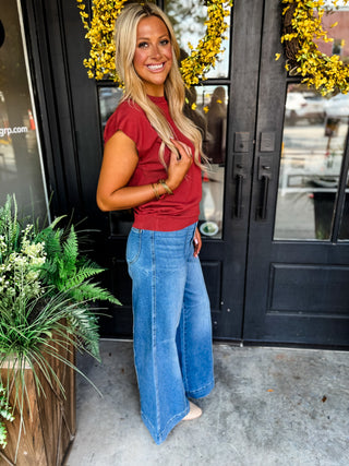 Liza Classic Fade Palazzo Pintuck Jeans | Judy Blue