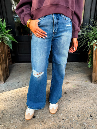 Lux Retro Wide Classic Stone Indigo Jean | Judy Blue