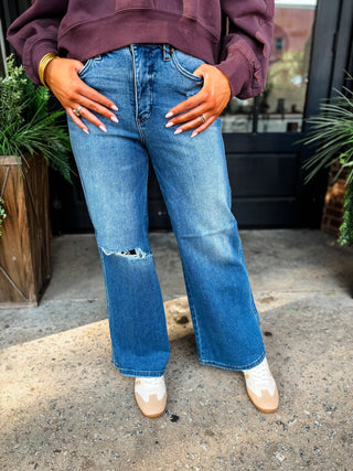Lux Retro Wide Classic Stone Indigo Jean | Judy Blue
