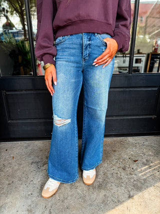 Lux Retro Wide Classic Stone Indigo Jean | Judy Blue