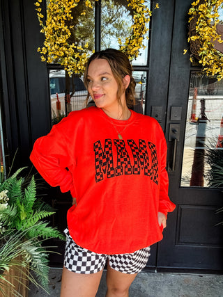 MAMA Orange Checkered Sweatshirt