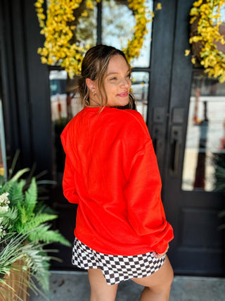 MAMA Orange Checkered Sweatshirt