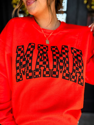 MAMA Orange Checkered Sweatshirt