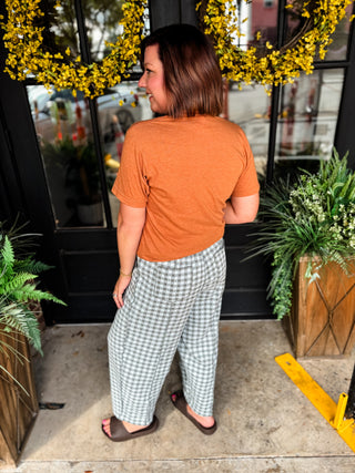 Blue Grey Brushed Barrel Pants