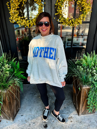 Mother + Cool Mom Reversible Mockneck Sweatshirt