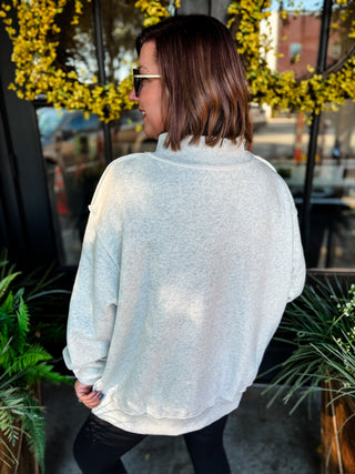 Mother + Cool Mom Reversible Mockneck Sweatshirt