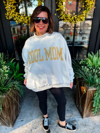 Mother + Cool Mom Reversible Mockneck Sweatshirt