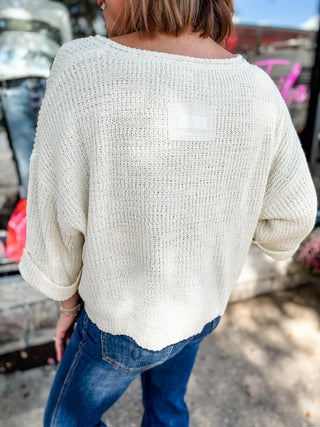 Relaxed Split Neck Sweater