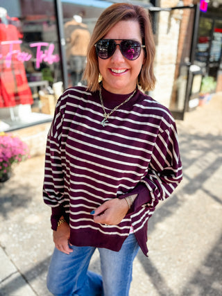 Between The Lines Mockneck Top