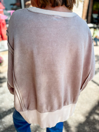 Contrast Theory Balloon Sleeve Sweatshirt