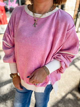 Contrast Theory Balloon Sleeve Sweatshirt