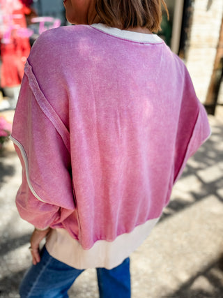 Contrast Theory Balloon Sleeve Sweatshirt