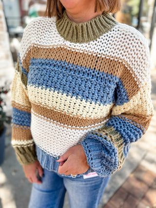 Autumn Skies Stripe Sweater