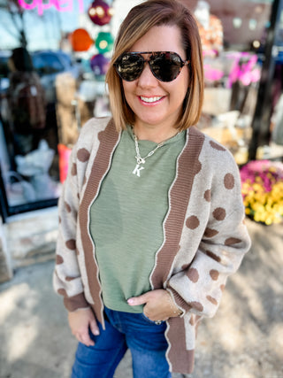 Vintage Charm Polka Dot Cardigan