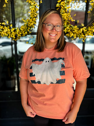 Spooky Stripes Ghost Tee