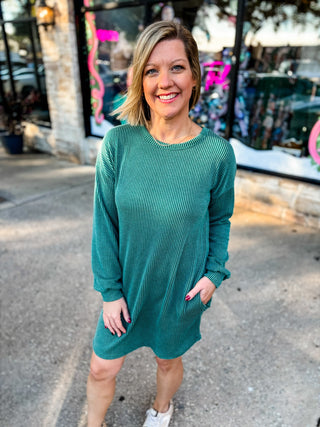 Long Sleeve Ribbed Dress | Multiple Colors