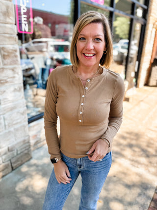 Taupe Daily Henley Top