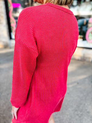 Long Sleeve Ribbed Dress | Multiple Colors