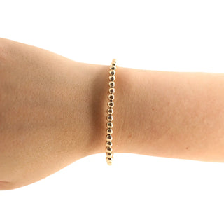4mm Gold Beaded Bracelet | Beaded Blondes
