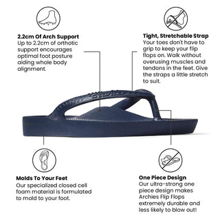Navy - Archies Arch Support Flip Flops