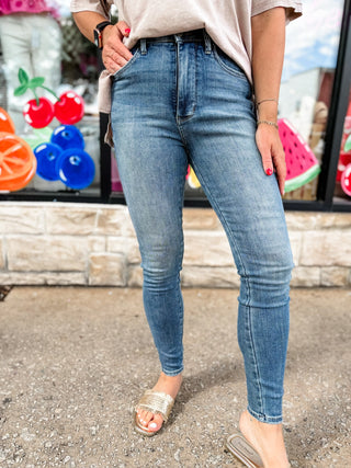 Tummy Control Contrast Wash Skinny | Judy Blue
