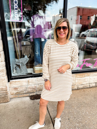 Toasted Cream Stripe Dress