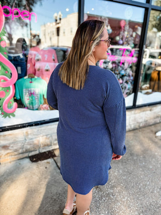 Long Sleeve Ribbed Dress | Multiple Colors