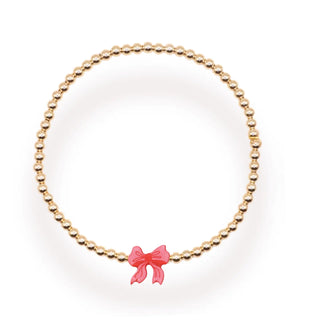 Red Bow Holiday Bracelet | Beaded Blondes