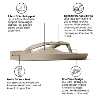 Taupe - Archies Arch Support Flip Flops